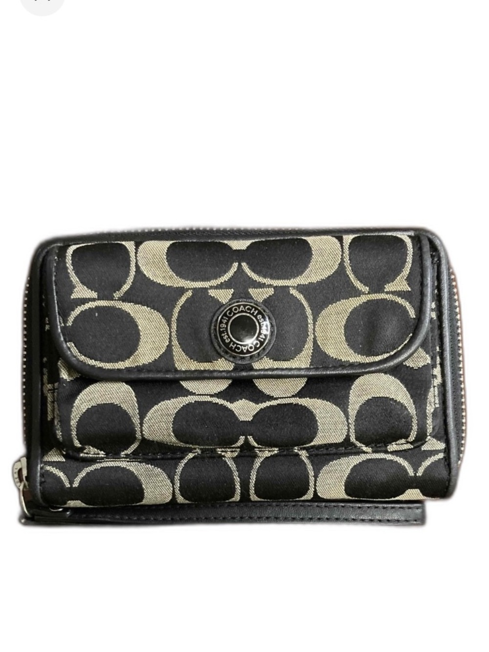 Coach Vintage Hampton “Est. 1941” Wallet/Wristlet Signature Jacquard Canvas